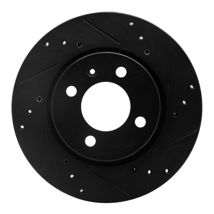 633-92038R Drilled/Slotted Brake Rotor [Black], 2009-2017 Audi/Volkswagen, Position: Front Right