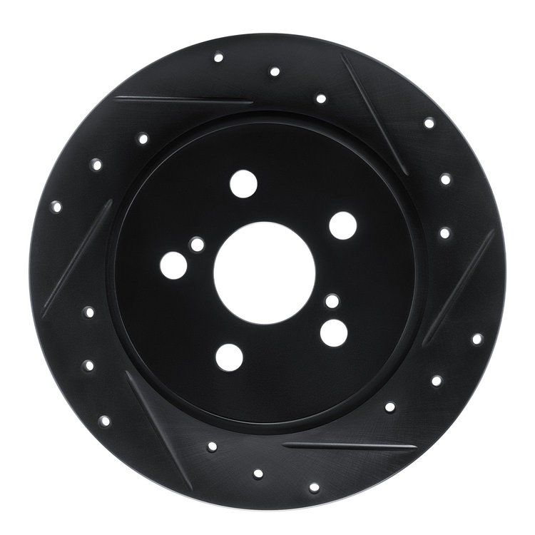 633-92043R Drilled/Slotted Brake Rotor [Black], 2009-2015 Lexus/Toyota/Scion, Position: Rear Right