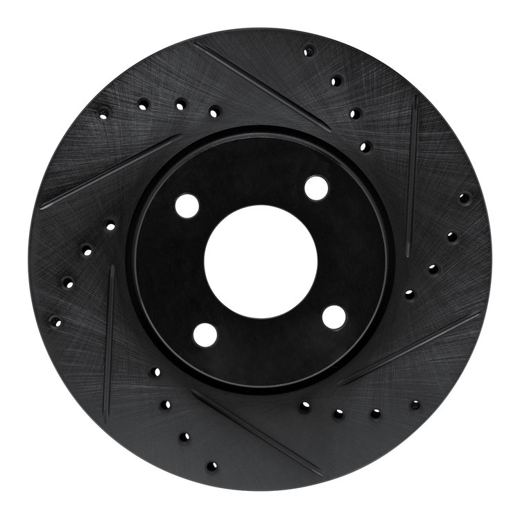 633-92048R Drilled/Slotted Brake Rotor [Black], 2006-2010 Mopar, Position: Front Right