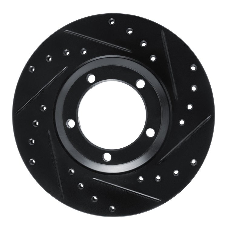 633-92051R Drilled/Slotted Brake Rotor [Black], 2003-2005 Mopar, Position: Front Right