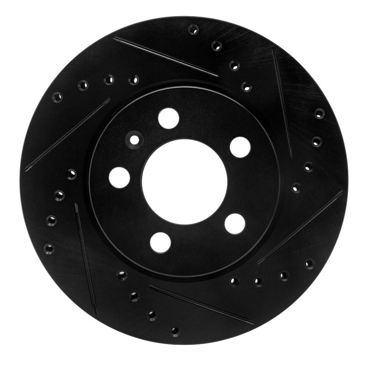633-92058R Drilled/Slotted Brake Rotor [Black], 2003-2018 Audi/Volkswagen, Position: Front Right