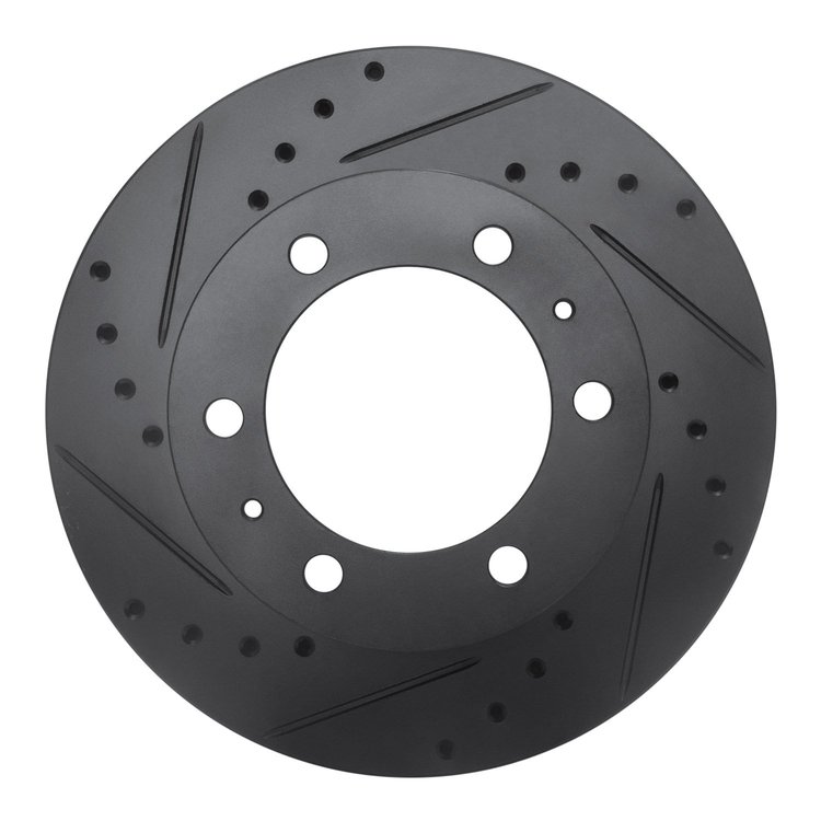 633-92069L Drilled/Slotted Brake Rotor [Black], 2009-2015 Lexus/Toyota/Scion, Position: Front Left