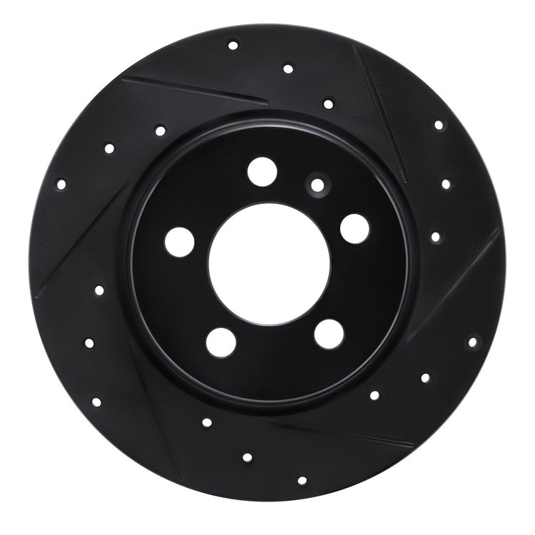 633-92104R Drilled/Slotted Brake Rotor [Black], 2015-2018 Audi/Volkswagen, Position: Rear Right