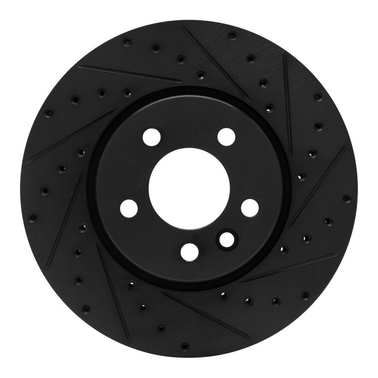 633-92119R Drilled/Slotted Brake Rotor [Black], 2018-2020 Audi/Volkswagen, Position: Front Right