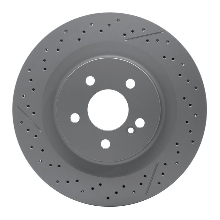 634-63068 GEOSPEC Drilled/Slotted Rotor [Coated], 2005-2011 Mercedes-Benz, Position: Rear