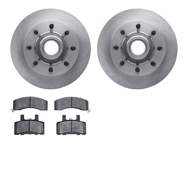 6402-40013 Brake Rotors with Ultimate-Duty Brake Pads, 1994-1999 Mopar, Position: Front
