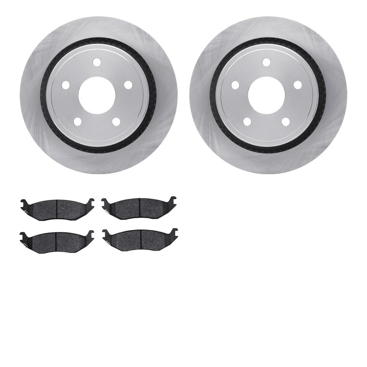 6402-40034 Brake Rotors with Ultimate-Duty Brake Pads, 2002-2018 Mopar, Position: Rear