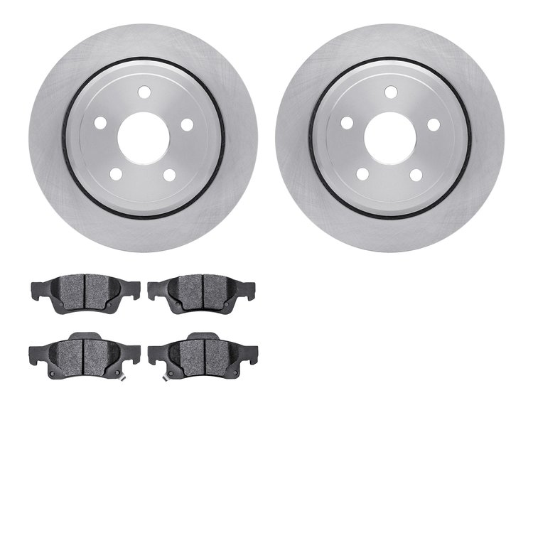6402-42019 Brake Rotors with Ultimate-Duty Brake Pads, Fits Select Mopar, Position: Rear