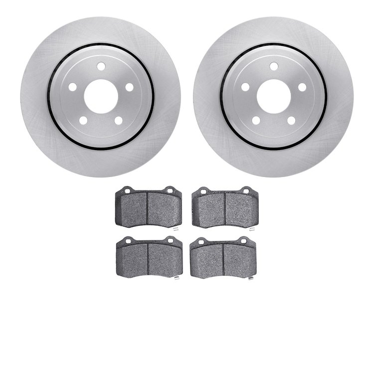 6402-42028 Brake Rotors with Ultimate-Duty Brake Pads, Fits Select Mopar, Position: Rear