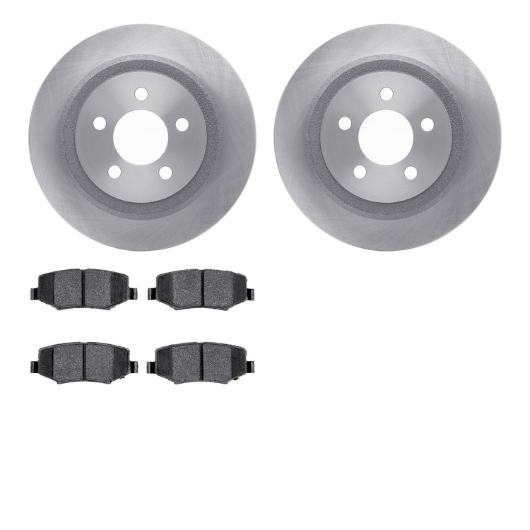6402-42070 Brake Rotors with Ultimate-Duty Brake Pads, 2007-2012 Mopar, Position: Rear