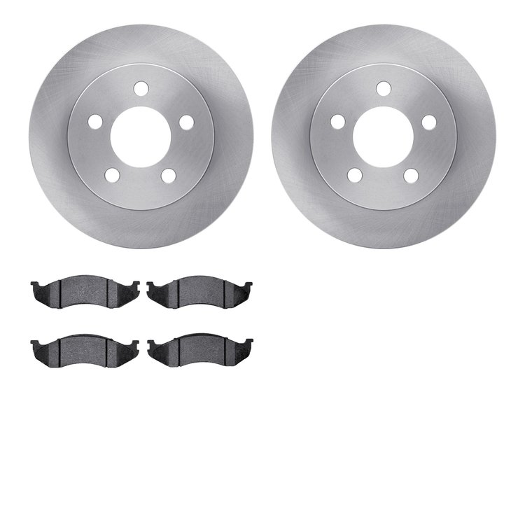 6402-42097 Brake Rotors with Ultimate-Duty Brake Pads, 1999-2006 Mopar, Position: Front