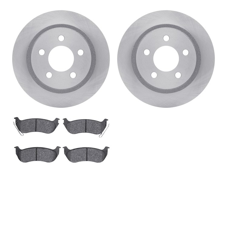 6402-42100 Brake Rotors with Ultimate-Duty Brake Pads, 2003-2007 Mopar, Position: Rear
