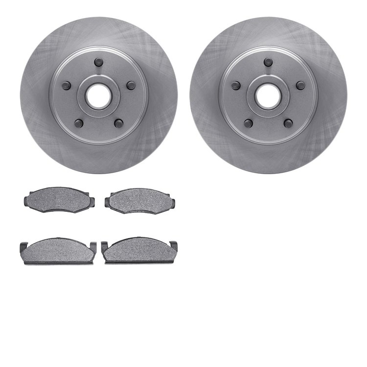 6402-54007 Brake Rotors with Ultimate-Duty Brake Pads, 1974-1980 Ford/Lincoln/Mercury/Mazda, Position: Front