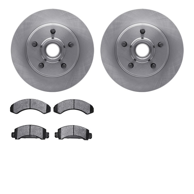 6402-54059 Brake Rotors with Ultimate-Duty Brake Pads, 1991-1994 Ford/Lincoln/Mercury/Mazda, Position: Front