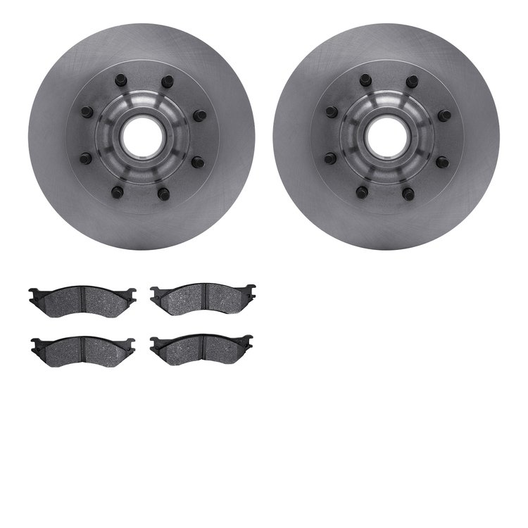 6402-54071 Brake Rotors with Ultimate-Duty Brake Pads, 2000-2004 Ford/Lincoln/Mercury/Mazda, Position: Front