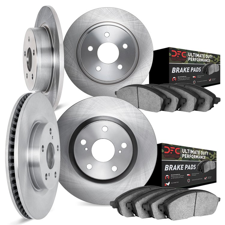6404-42029 Brake Rotors with Ultimate-Duty Brake Pads, 2011-2012 Mopar, Position: Front and Rear