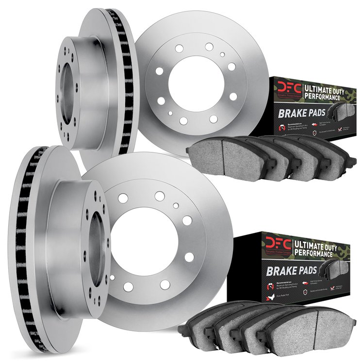 6404-48026 Brake Rotors with Ultimate-Duty Brake Pads, 2003-2005 GM, Position: Front and Rear