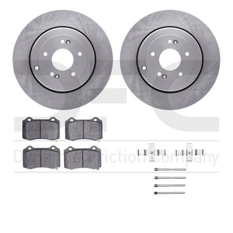 6412-03003 Brake Rotors with Ultimate-Duty Brake Pads Kit & Hardware, 2010-2016 Kia/Hyundai/Genesis, Position: Rear