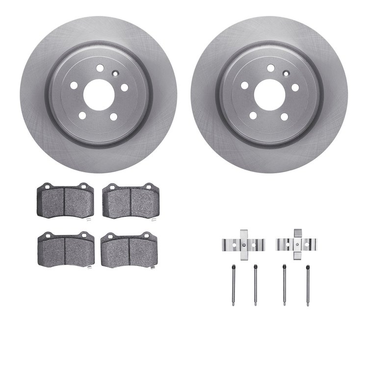 6412-26001 Brake Rotors with Ultimate-Duty Brake Pads Kit & Hardware, 2012-2020 Tesla, Position: Rear