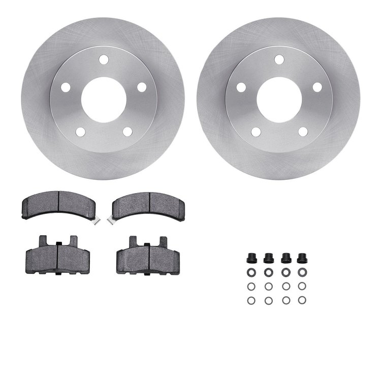 6412-40010 Brake Rotors with Ultimate-Duty Brake Pads Kit & Hardware, 1994-1999 Mopar, Position: Front