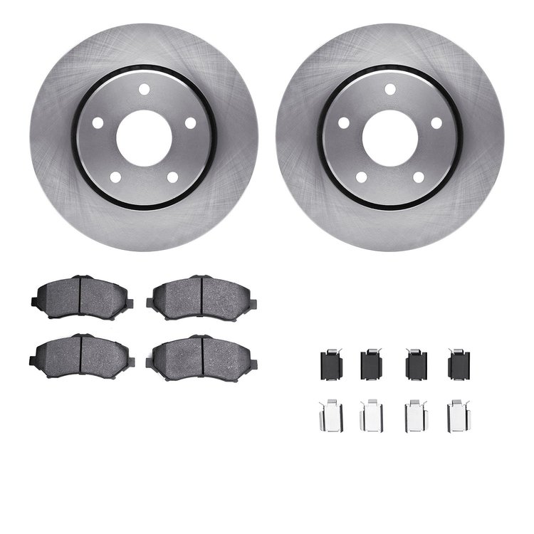 6412-40058 Brake Rotors with Ultimate-Duty Brake Pads Kit & Hardware, 2008-2016 Multiple Makes/Models, Position: Front