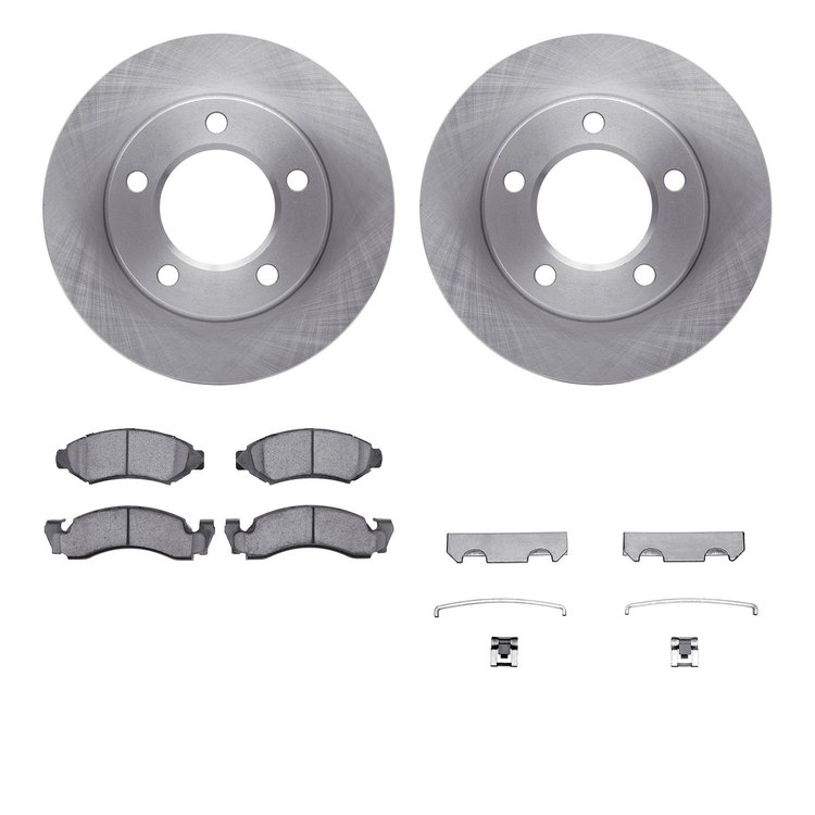 6412-42056 Brake Rotors with Ultimate-Duty Brake Pads Kit & Hardware, 1974-1980 Multiple Makes/Models, Position: Front