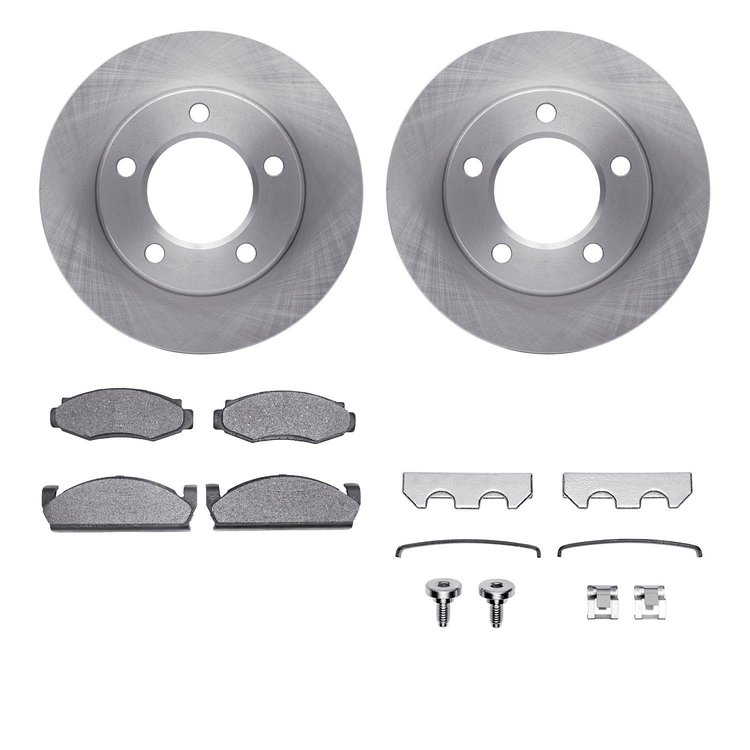 6412-42057 Brake Rotors with Ultimate-Duty Brake Pads Kit & Hardware, 1978-1979 Mopar, Position: Front
