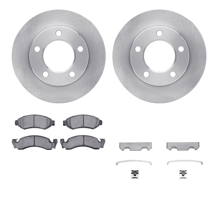 6412-42064 Brake Rotors with Ultimate-Duty Brake Pads Kit & Hardware, 1976-1978 Mopar, Position: Front