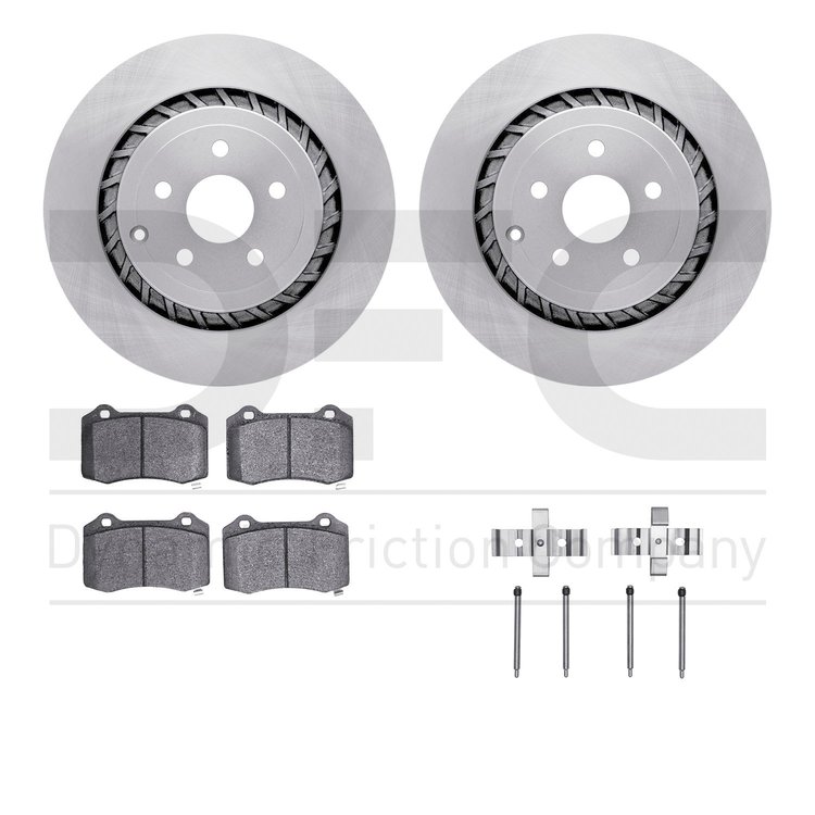 6412-47025 Brake Rotors with Ultimate-Duty Brake Pads Kit & Hardware, 2015-2017 GM, Position: Rear