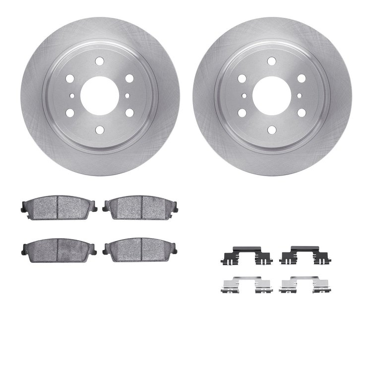 6412-48115 Brake Rotors with Ultimate-Duty Brake Pads Kit & Hardware, 2007-2014 GM, Position: Rear