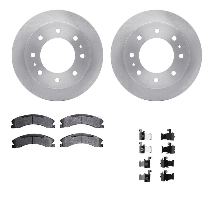 6412-48133 Brake Rotors with Ultimate-Duty Brake Pads Kit & Hardware, 2011-2019 GM, Position: Rear