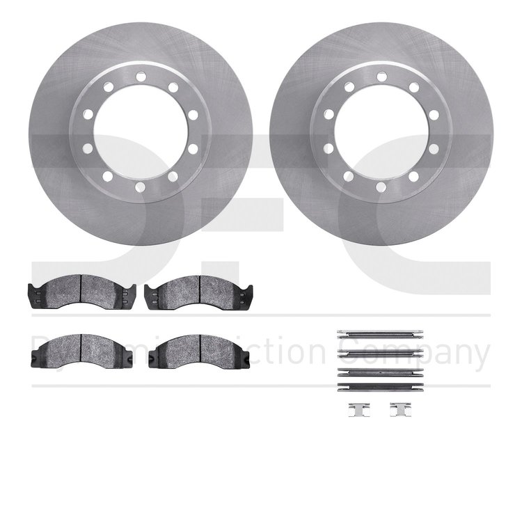 6412-54037 Brake Rotors with Ultimate-Duty Brake Pads Kit & Hardware, 1988-1998 Ford/Lincoln/Mercury/Mazda, Position: Front, Rea