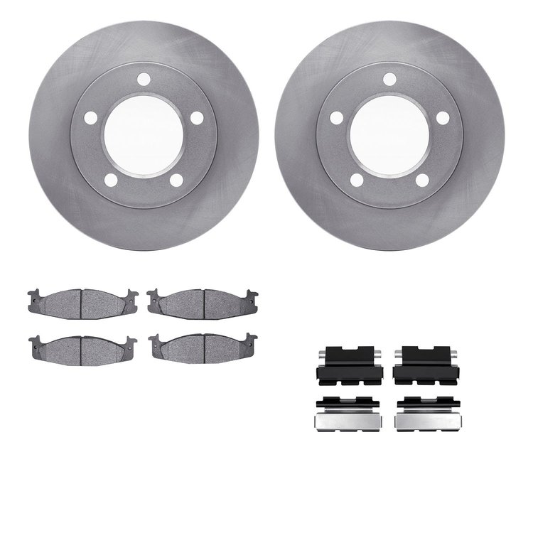 6412-54068 Brake Rotors with Ultimate-Duty Brake Pads Kit & Hardware, 1994-1996 Ford/Lincoln/Mercury/Mazda, Position: Front