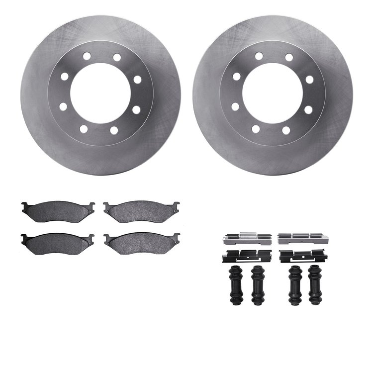 6412-54128 Brake Rotors with Ultimate-Duty Brake Pads Kit & Hardware, 1999-2001 Ford/Lincoln/Mercury/Mazda, Position: Front