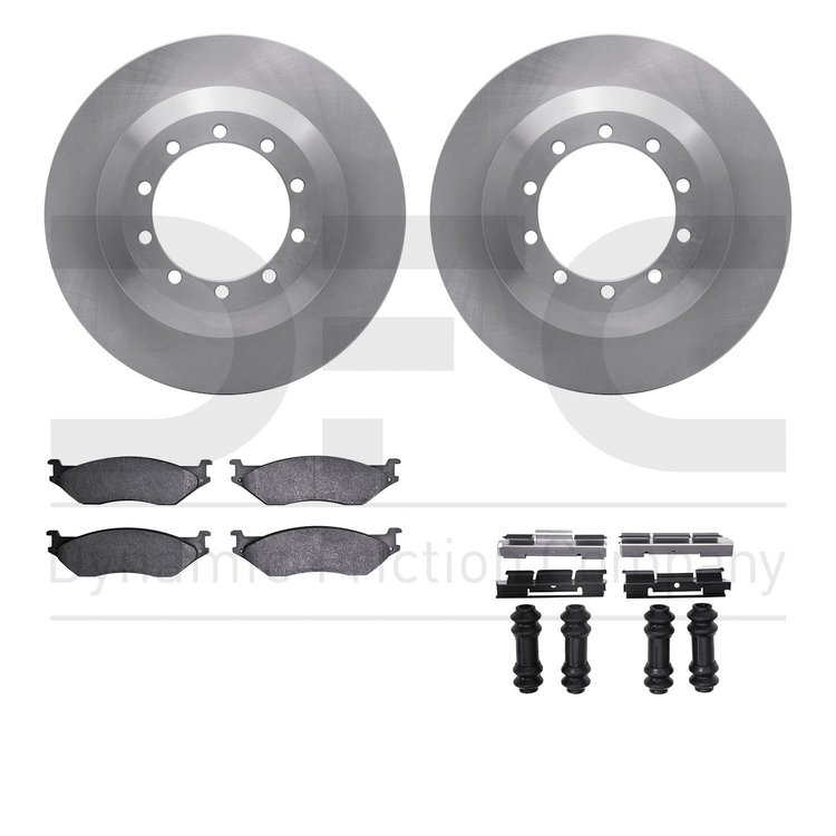 6412-54131 Brake Rotors with Ultimate-Duty Brake Pads Kit & Hardware, 1999-2004 Ford/Lincoln/Mercury/Mazda, Position: Front, Rea