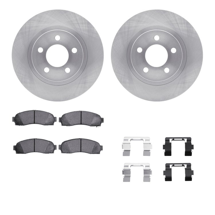 6412-54171 Brake Rotors with Ultimate-Duty Brake Pads Kit & Hardware, 2003-2011 Ford/Lincoln/Mercury/Mazda, Position: Front