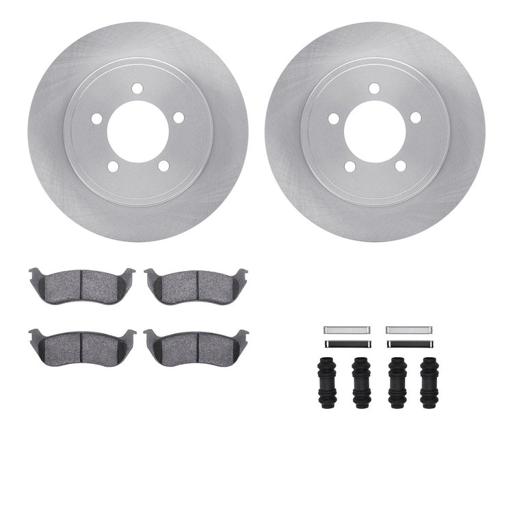 6412-54191 Brake Rotors with Ultimate-Duty Brake Pads Kit & Hardware, 2002-2005 Ford/Lincoln/Mercury/Mazda, Position: Rear