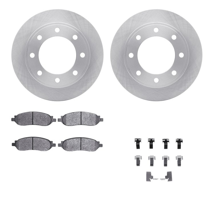 6412-54246 Brake Rotors with Ultimate-Duty Brake Pads Kit & Hardware, 2005-2007 Ford/Lincoln/Mercury/Mazda, Position: Rear