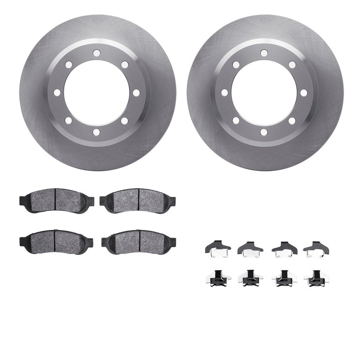 6412-54254 Brake Rotors with Ultimate-Duty Brake Pads Kit & Hardware, 2005-2010 Ford/Lincoln/Mercury/Mazda, Position: Rear