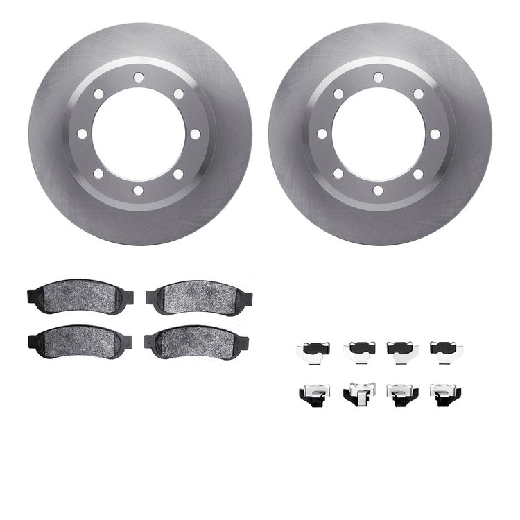 6412-54255 Brake Rotors with Ultimate-Duty Brake Pads Kit & Hardware, 2010-2012 Ford/Lincoln/Mercury/Mazda, Position: Rear