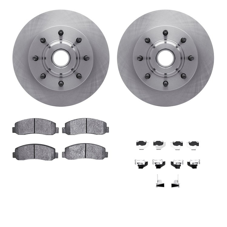 6412-54260 Brake Rotors with Ultimate-Duty Brake Pads Kit & Hardware, 2005-2007 Ford/Lincoln/Mercury/Mazda, Position: Front