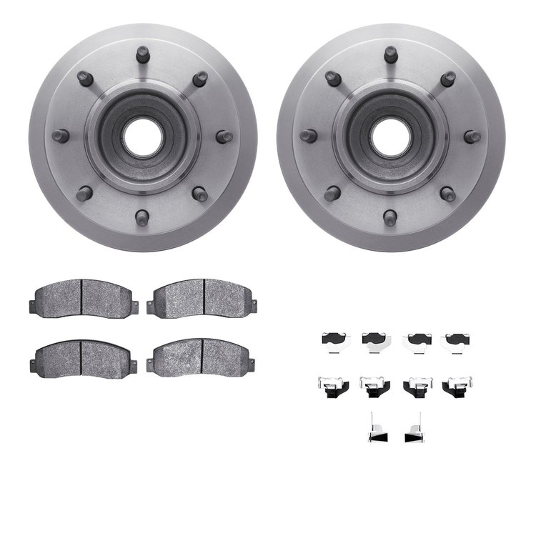 6412-54263 Brake Rotors with Ultimate-Duty Brake Pads Kit & Hardware, 2005-2007 Ford/Lincoln/Mercury/Mazda, Position: Front