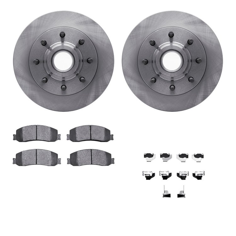 6412-54270 Brake Rotors with Ultimate-Duty Brake Pads Kit & Hardware, 2012-2012 Ford/Lincoln/Mercury/Mazda, Position: Front