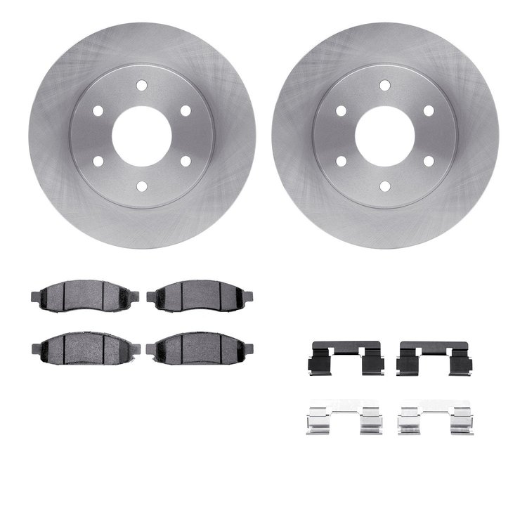 6412-67004 Brake Rotors with Ultimate-Duty Brake Pads Kit & Hardware, 2004-2005 Infiniti/Nissan, Position: Front