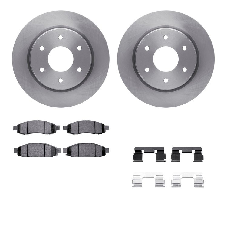 6412-67007 Brake Rotors with Ultimate-Duty Brake Pads Kit & Hardware, 2005-2007 Infiniti/Nissan, Position: Front