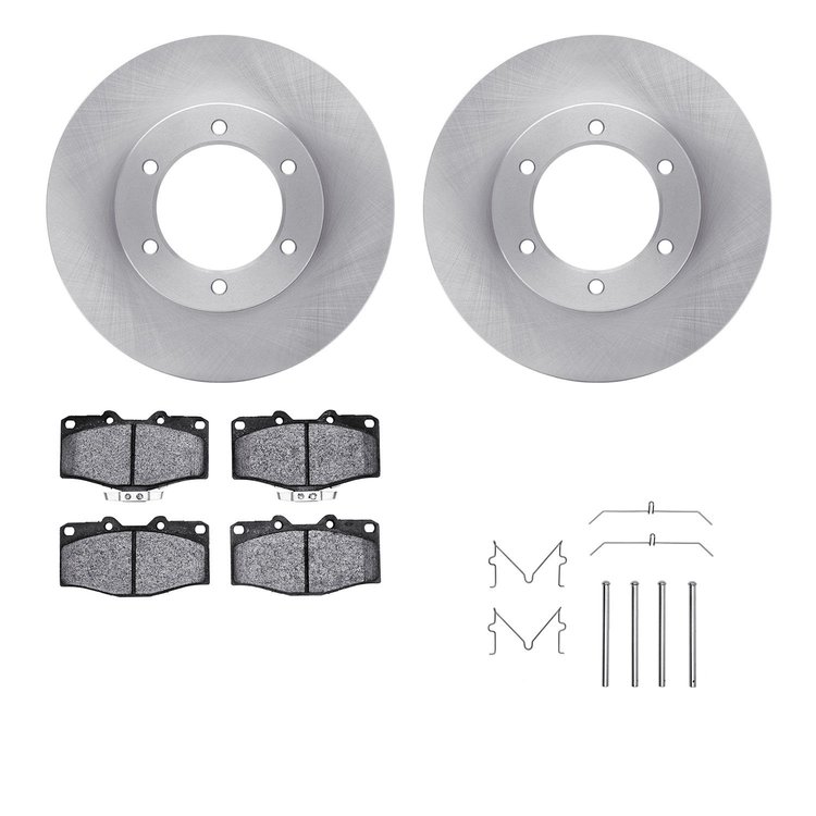 6412-76017 Brake Rotors with Ultimate-Duty Brake Pads Kit & Hardware, 1988-1995 Lexus/Toyota/Scion, Position: Front
