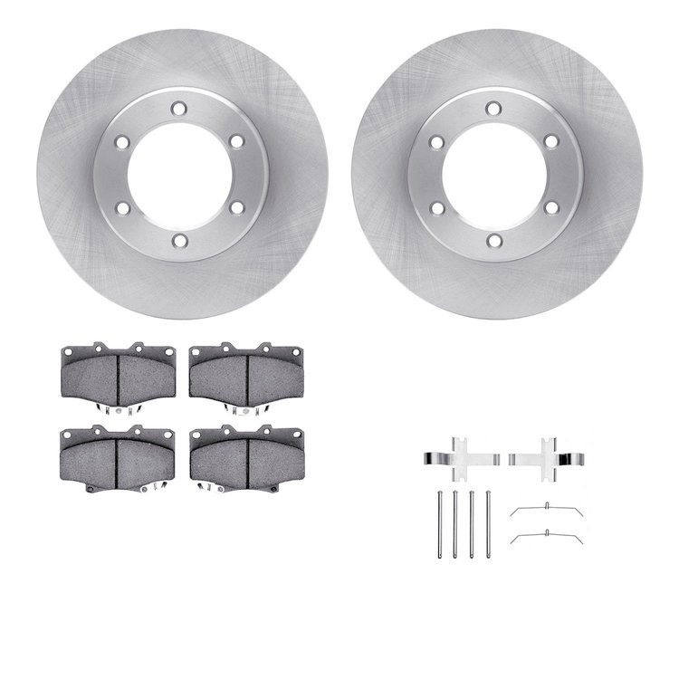 6412-76022 Brake Rotors with Ultimate-Duty Brake Pads Kit & Hardware, 1991-1998 Lexus/Toyota/Scion, Position: Front