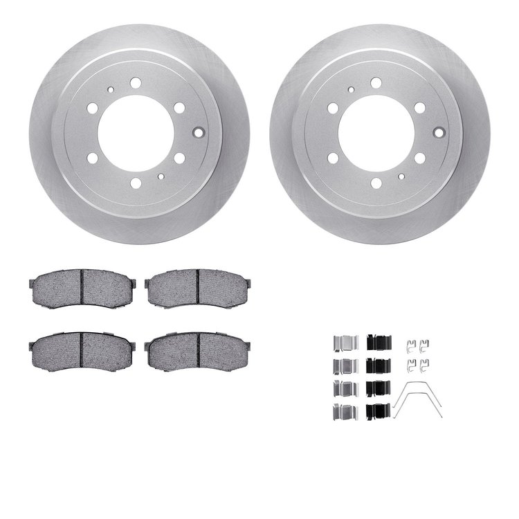 6412-76025 Brake Rotors with Ultimate-Duty Brake Pads Kit & Hardware, 1993-1997 Lexus/Toyota/Scion, Position: Rear