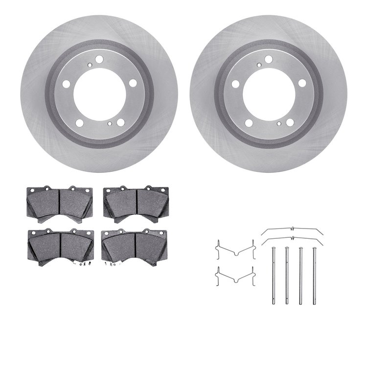 6412-76055 Brake Rotors with Ultimate-Duty Brake Pads Kit & Hardware, Fits Select Lexus/Toyota/Scion, Position: Front