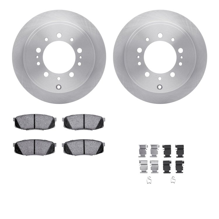 6412-76058 Brake Rotors with Ultimate-Duty Brake Pads Kit & Hardware, Fits Select Lexus/Toyota/Scion, Position: Rear